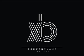 Creative XB lines letter logo design. A simplistic and elegant abstract logo design with linear patterns and initials, suitable for contemporary branding.