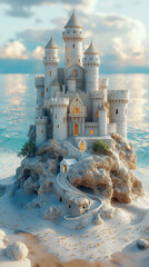 Abandoned Sandcastle in an Empty Playground