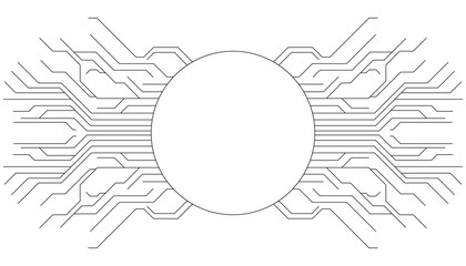 Circular Technology Interface,Abstract Tech Circuit,HUD Element Design,Geometric Tech Pattern