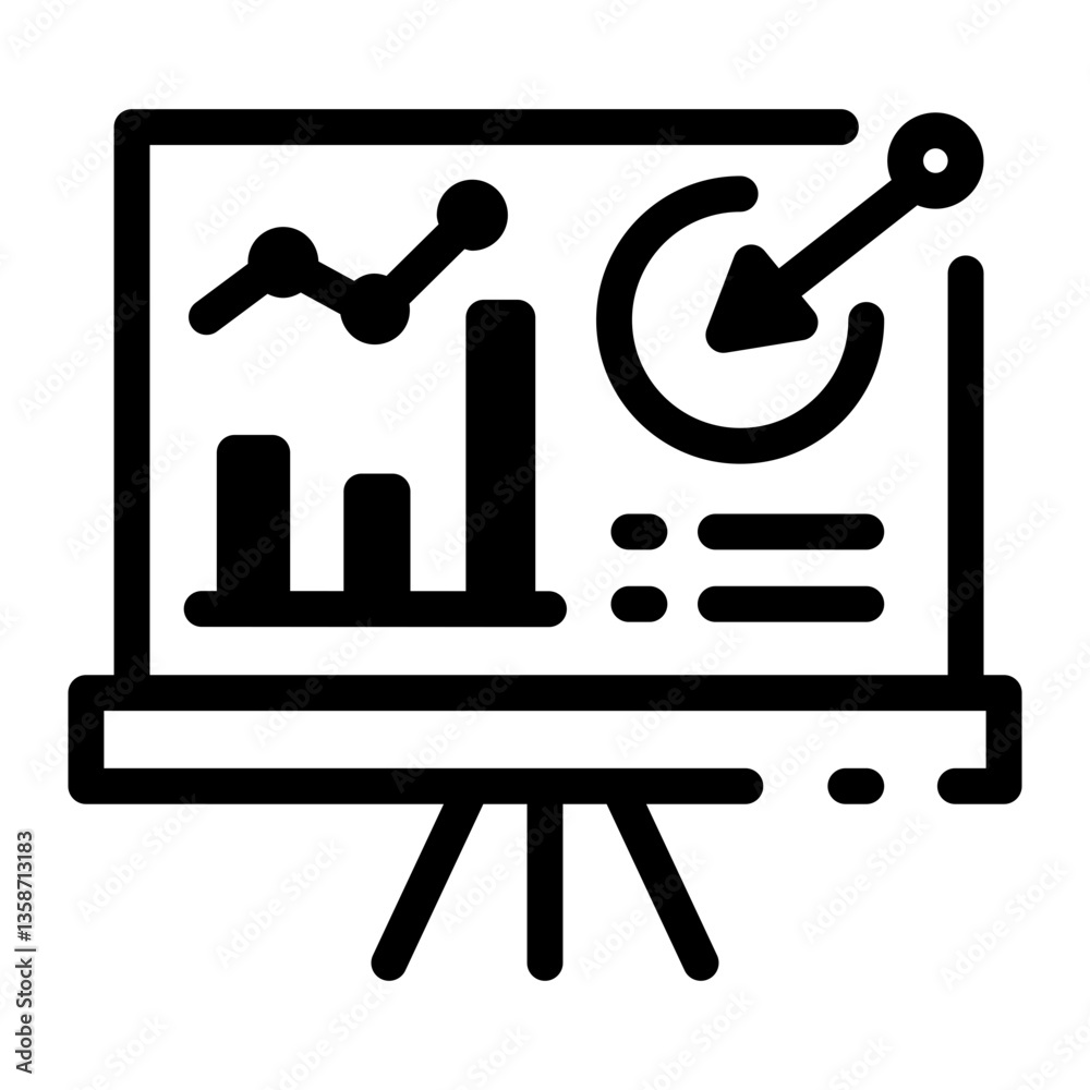 Canvas Prints line style icon showing business strategy