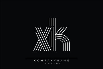 Creative XK lines letter logo design. A simplistic and elegant abstract logo design with linear patterns and initials, suitable for contemporary branding.