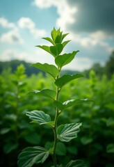 a yellow and green background with a pattern of triangles
