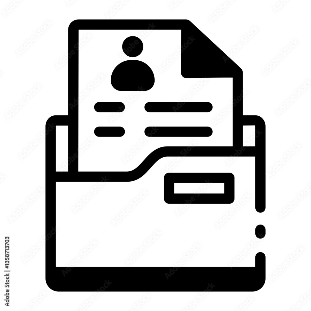 Canvas Prints a line style icon of a business portfolio