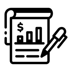 A linear style icon of a financial statement 