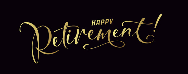happy retirement card on black background