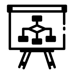 A line style icon of business work flow chart 
