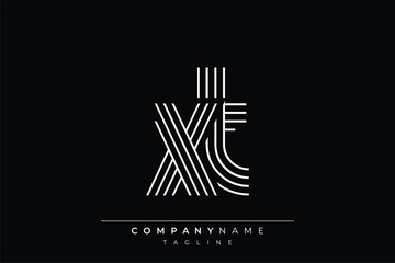 Creative XT lines letter logo design. A simplistic and elegant abstract logo design with linear patterns and initials, suitable for contemporary branding.