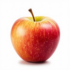 Fresh red apple isolated on white background. Ripe fruit with vibrant red skin, noticeable stem. Perfect for healthy eating, delicious dessert. Perfect for diet focused food image fruit