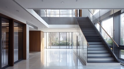 Obraz premium Innovative HVAC system, state-of-the-art heat pump mounted on modern residential building, precision-engineered mechanical components, professional architectural documentation style