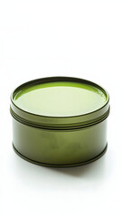 Premium Olive-Green Tin of Matcha Tea Reflecting Japanese Aesthetic Minimalism with a Modern and Elegant Design for Tea Enthusiasts and Collectors