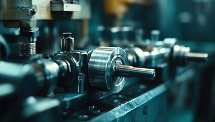 Naklejka premium Close-Up of Industrial Machine Components