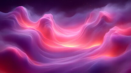 Obraz premium Glowing Nebula Waves in Cosmic Space