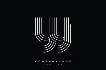 Creative YY lines letter logo design. A simplistic and elegant abstract logo design with linear patterns and initials, suitable for contemporary branding.