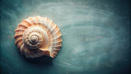 Obraz premium Seashell spiral on a textured background, a study in natural forms and elegant simplicity