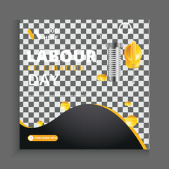 Labour day, vector file, social media post design