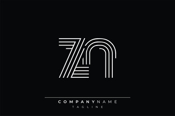 Creative ZN lines letter logo design. A simplistic and elegant abstract logo design with linear patterns and initials, suitable for contemporary branding.
