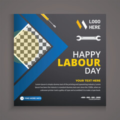 Labour day, vector file, social media post design