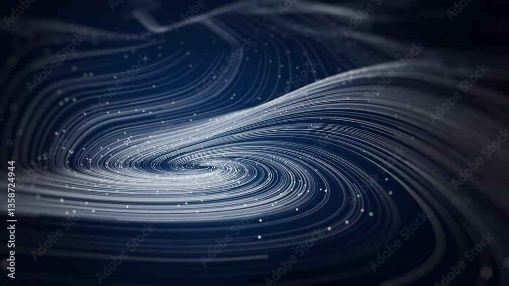 Poster abstract digital technology. cyber big data flow particles tech business or science background. digi
