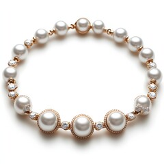 Obraz premium Elegant pearl bracelet with diamonds