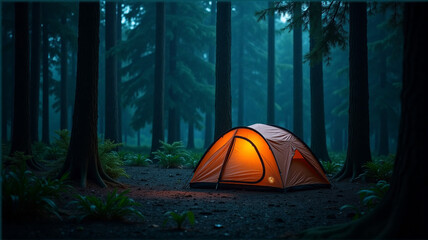tent in the forest