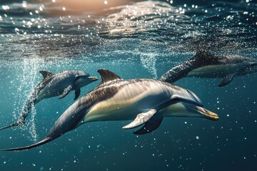 Naklejka premium dolphin jumping out of water