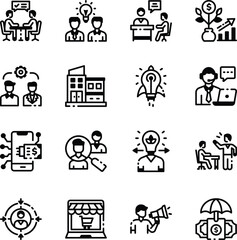 Bundle of Linear Style Investment Icons 
