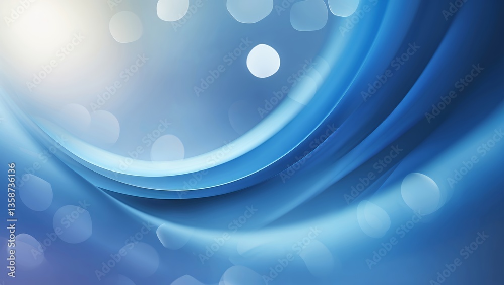 Poster swirling blue patterns create a calming atmosphere with soft light effects in an abstract design