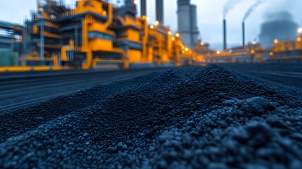 Industrial Coal Piles at a Power Plant