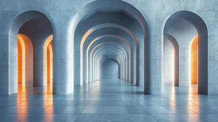 Empty archway corridor