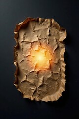 Obraz premium Textured crushed paper with glowing center and dark vignette, grunge, vintage