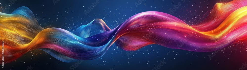 Poster abstract colorful energy flowing through space