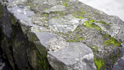 stones tied with wire for support to prevent landslides, river barriers made of stones wrapped in wire
