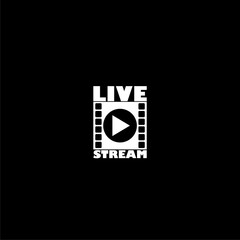 Live stream flat icon isolated on black background