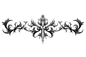 Gothic ornament borders graphics pattern white.