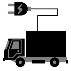 Electric truck Solid icon
