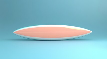 Pastel Pink and Turquoise Surfboard 3D Rendering