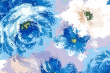 Various oil paintings, flowers, roses, peonies, marine life landscapes, birds, and beautiful leaves