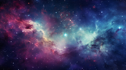 Naklejka premium A mesmerizing cosmic dreamscape featuring vibrant purple and blue tones, creating a dreamlike wallpaper effect.