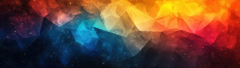 Vibrant Cosmic Nebula Landscape with Red Orange and Blue Hues