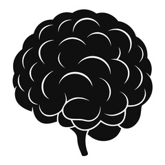 Human Brain Silhouette Icon - Black Flat Vector Illustration of a Mind, Intelligence, and Neuroscience Symbol for Medical, Science, Education, Psychology, AI, and Technology Design PNG