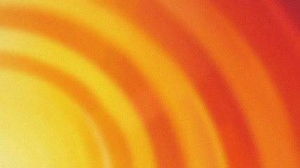 Abstract Radiating concentric gradient of yellow, orange, and red hues . Abstract background with grain noise texture