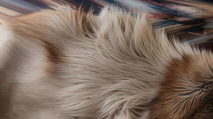 Close-up of soft light brown dog fur Natural texture abstract background