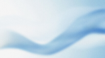 Blurred abstract image of blue and white fluid shapes . Abstract background with grain noise texture