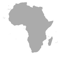 Africa Continent Gray Map – Silhouette Illustration
