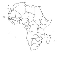 Africa Continent Outline Map – Vector Illustration
