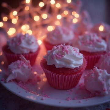 Pink Velvet Cupcakes with Cream Cheese Frosting