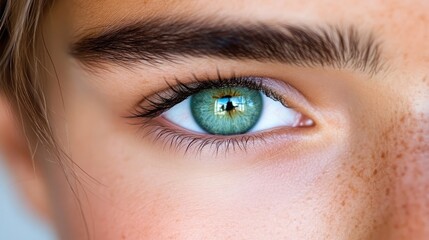 Obraz premium Close-up of a vibrant, healthy eye