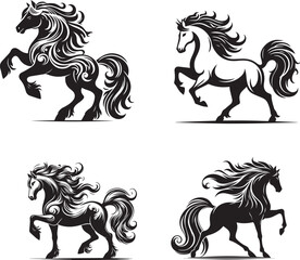 Spirit Horse Vector Illustration – Majestic Wild & Ethereal Artwork