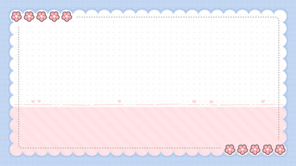 Super cute cartoon picture frame decorated with flowers, polka dots and hearts.