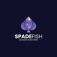 Spade Fish Gradient Colorful Logo